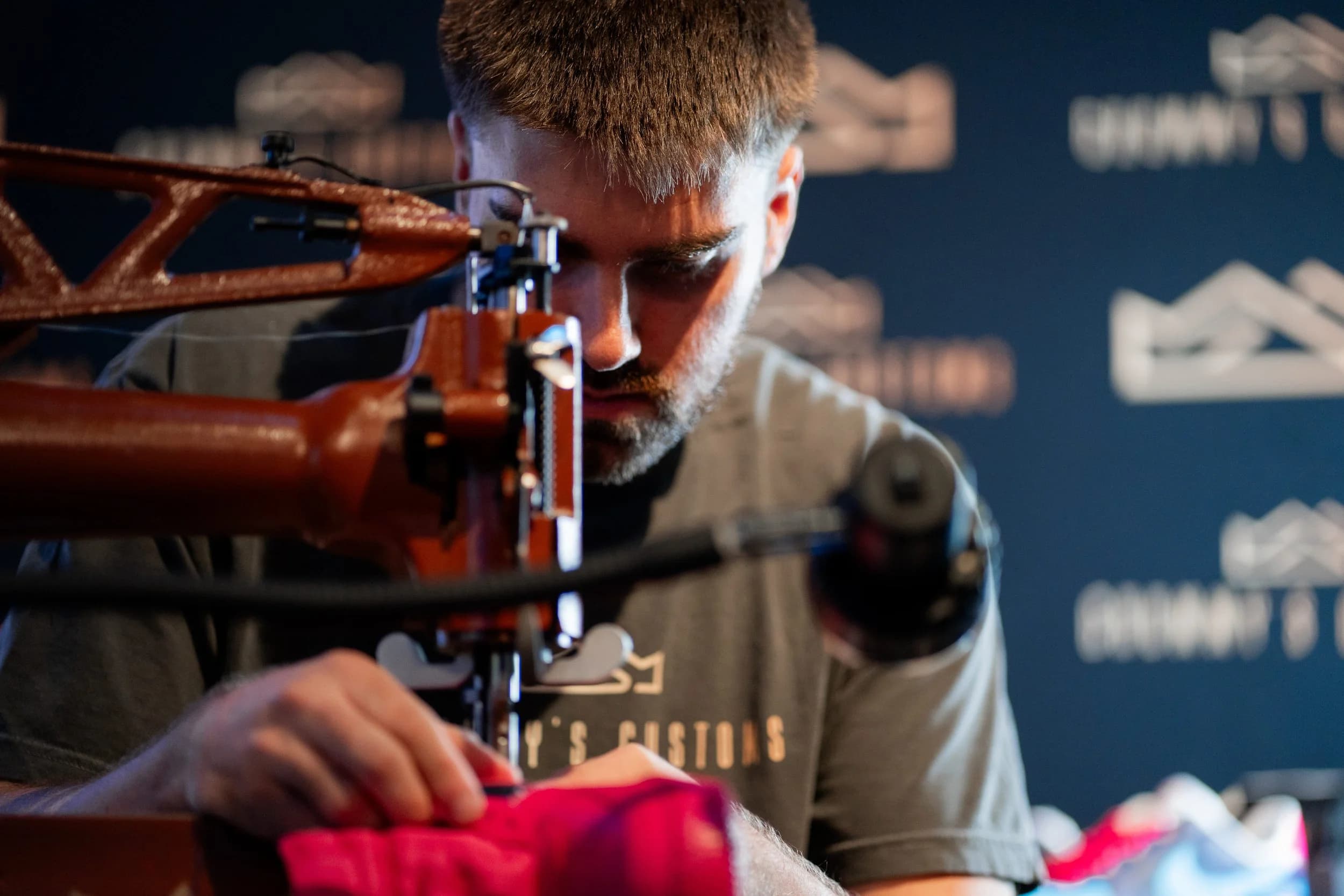 A Chummy's Customs artisan at the sewing machine